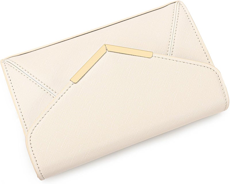 DEXMAY DM DEXMAY Women Envelope Clutch Faux Saffiano Leather Evening Handbag Foldover Clutch Bag Formal Dressy Purse - Image 5